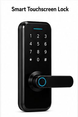 Modern smart touchscreen deadbolt lock with keypad entry